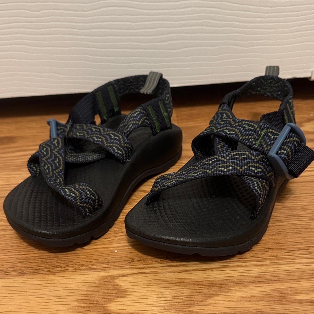 Kids Black and Blue Chaco Sandals